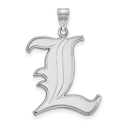 Sterling Silver Rhodium Plated Logoart University Of Louisville Letter L Extra Large Pendant