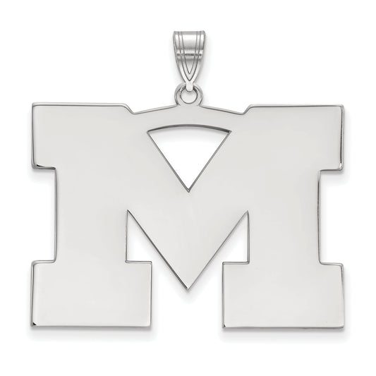 10K White Gold Logoart University Of Michigan Letter M Extra Large Pendant