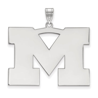10K White Gold Logoart University Of Michigan Letter M Extra Large Pendant