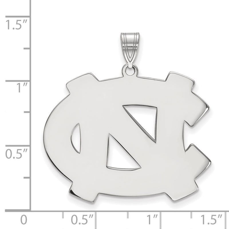 Sterling Silver Rhodium Plated Logoart University Of North Carolina N C Extra Large Pendant