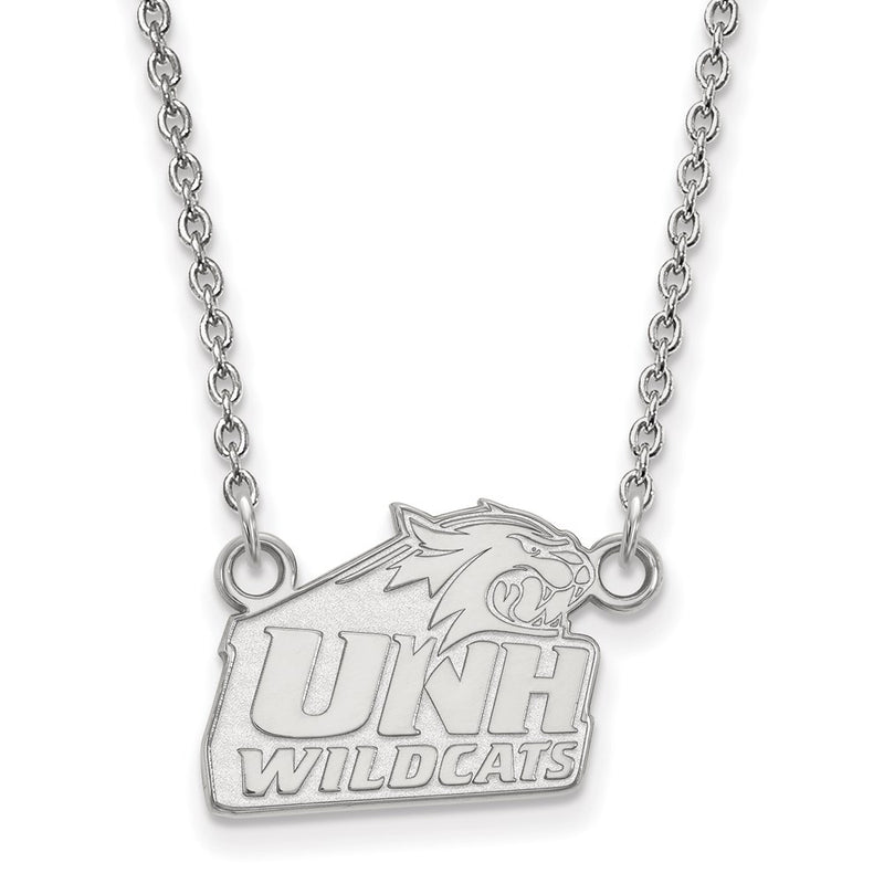 Sterling Silver Rhodium Plated Logoart University Of New Hampshire Small Pendant 18 Inch Necklace