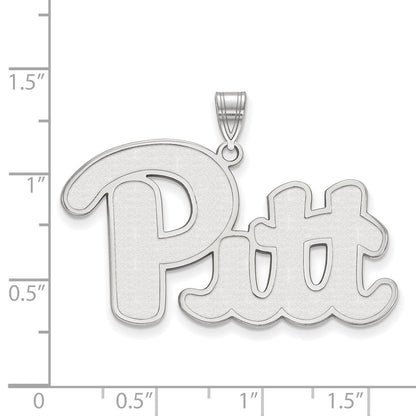 Sterling Silver Rhodium Plated Logoart University Of Pittsburgh Extra Large Pendant