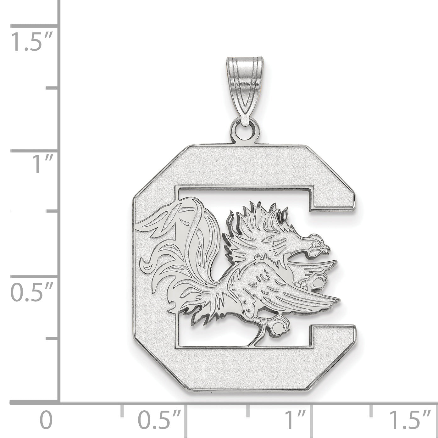 10K White Gold Logoart University Of South Carolina Extra Large Pendant