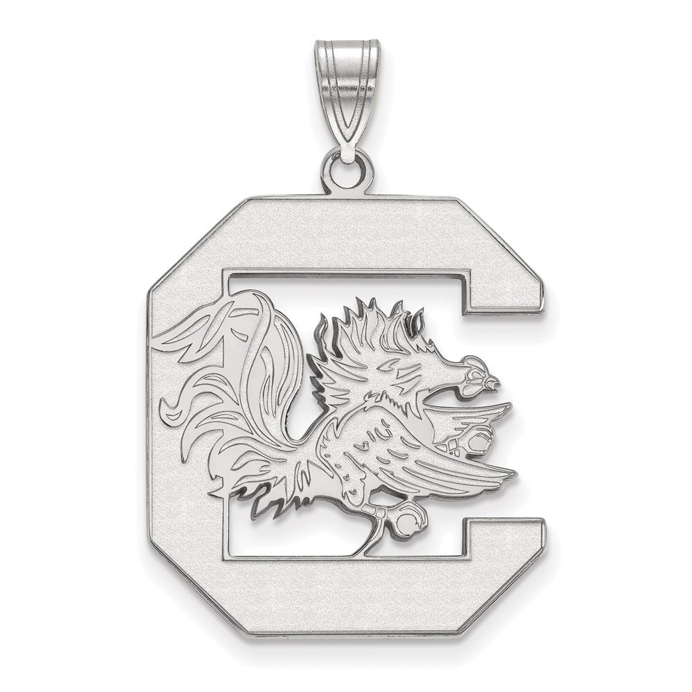 Sterling Silver Rhodium Plated Logoart University Of South Carolina Extra Large Pendant