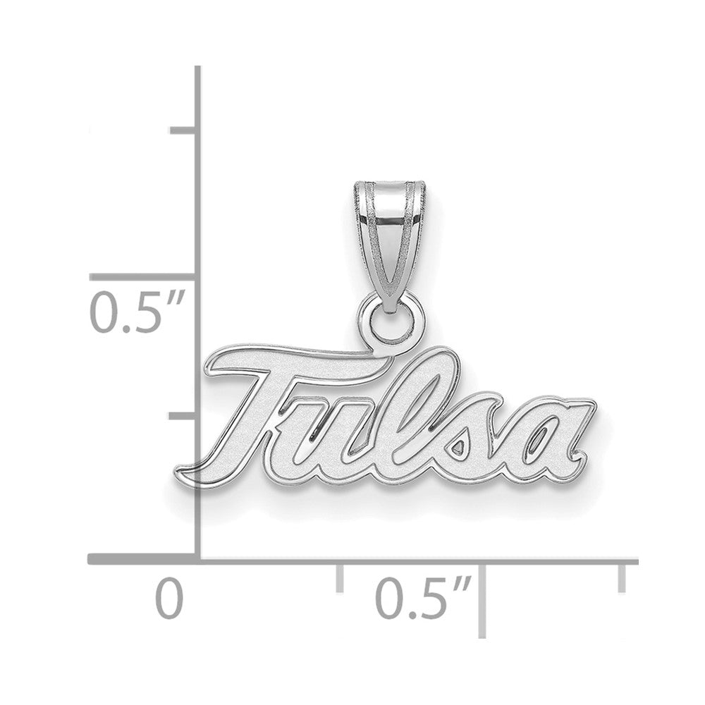 Sterling Silver Rhodium Plated Logoart University Of Tulsa T U Small Pendant