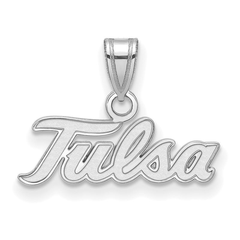 Sterling Silver Rhodium Plated Logoart University Of Tulsa T U Small Pendant