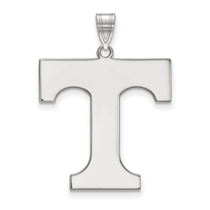 Sterling Silver Rhodium Plated Logoart University Of Tennessee Letter T Extra Large Pendant