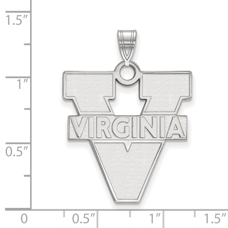 Sterling Silver Rhodium Plated Logoart University Of Virginia Extra Large Pendant