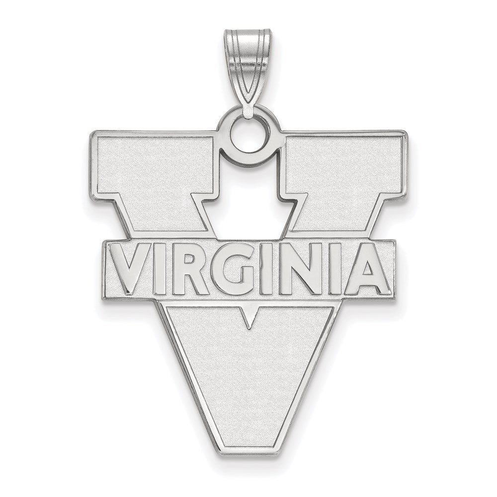 Sterling Silver Rhodium Plated Logoart University Of Virginia Extra Large Pendant