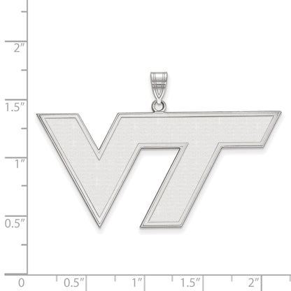 10K White Gold Logoart Virginia Tech V T Extra Large Pendant