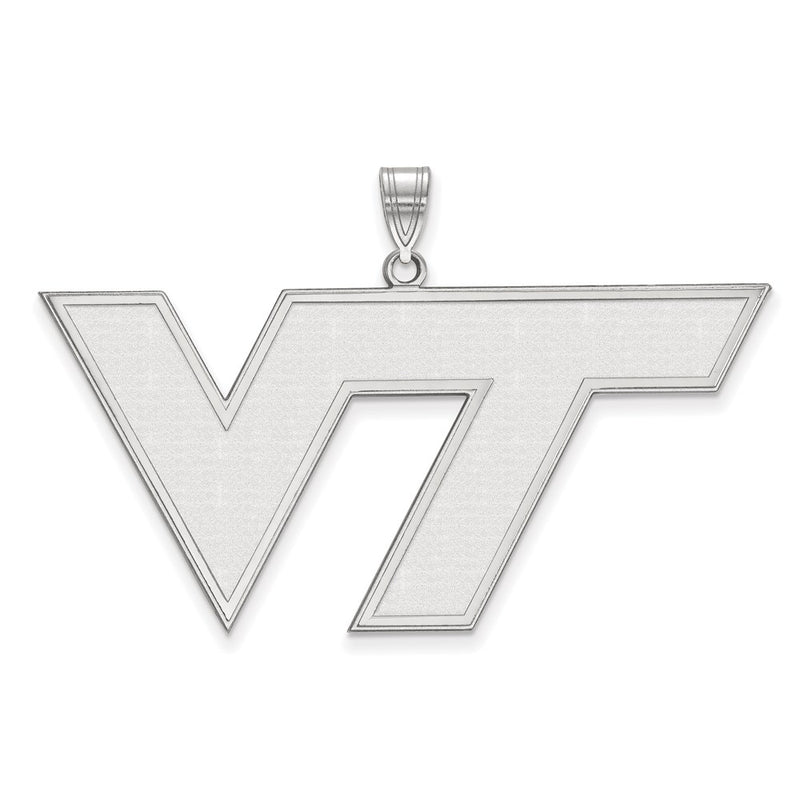 10K White Gold Logoart Virginia Tech V T Extra Large Pendant
