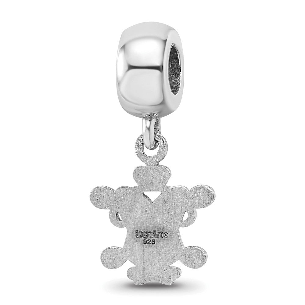 Sterling Silver Rhod-Pltd Logoart William and Mary Sm Dangle Bead