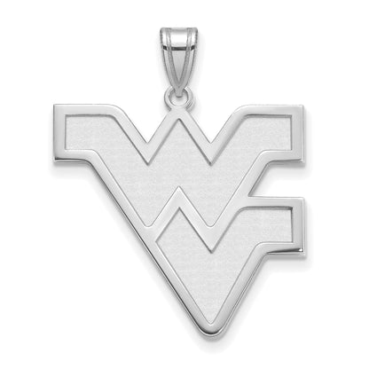 14K White Gold Logoart West Virginia University W V Extra Large Pendant
