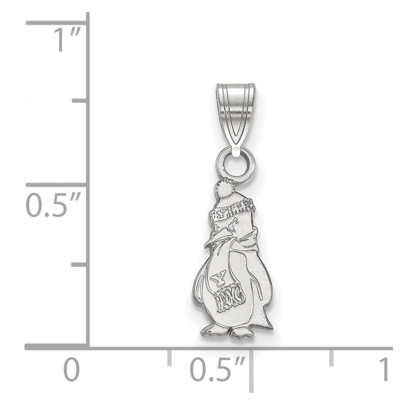 Sterling Silver Rhodium Plated Logoart Youngstown State University Penguin Small Pendant