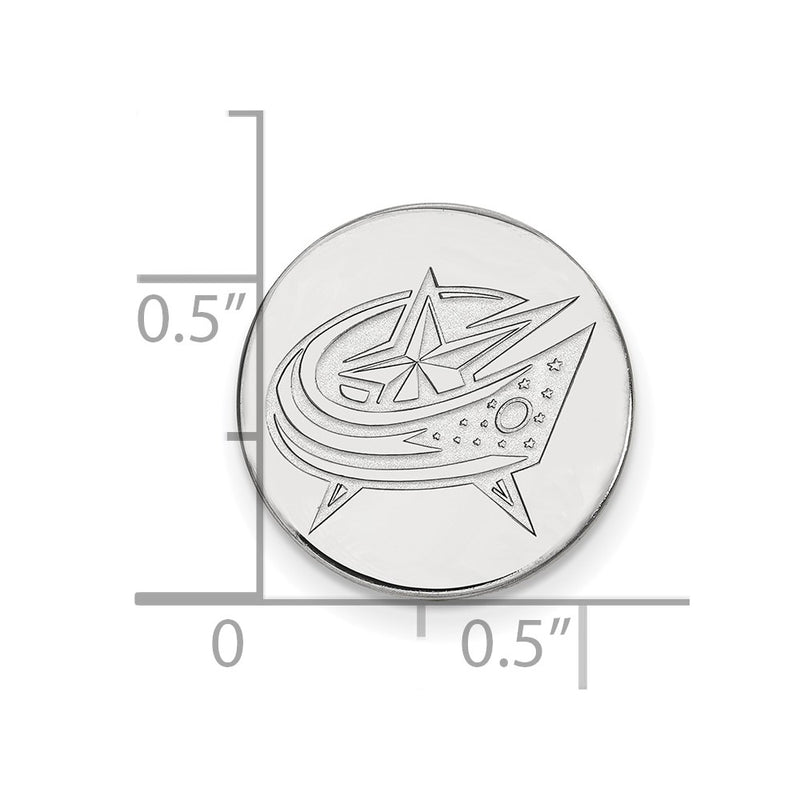 14K White Gold NHL LogoArt Columbus Blue Jackets Lapel Pin