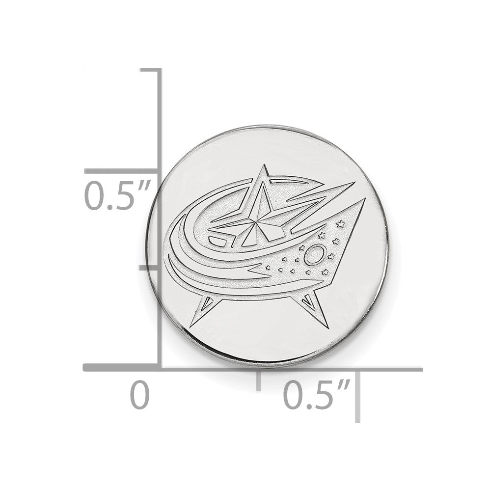 Sterling Silver Rhodium-Pltd Nhl Logoart Columbus Blue Jackets Lapel Pin