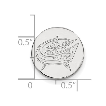 Sterling Silver Rhodium-Pltd Nhl Logoart Columbus Blue Jackets Lapel Pin