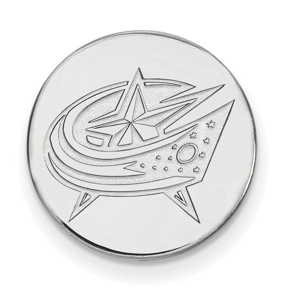 Sterling Silver Rhodium-Pltd Nhl Logoart Columbus Blue Jackets Lapel Pin