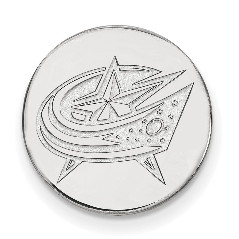Sterling Silver Rhodium-Pltd Nhl Logoart Columbus Blue Jackets Lapel Pin