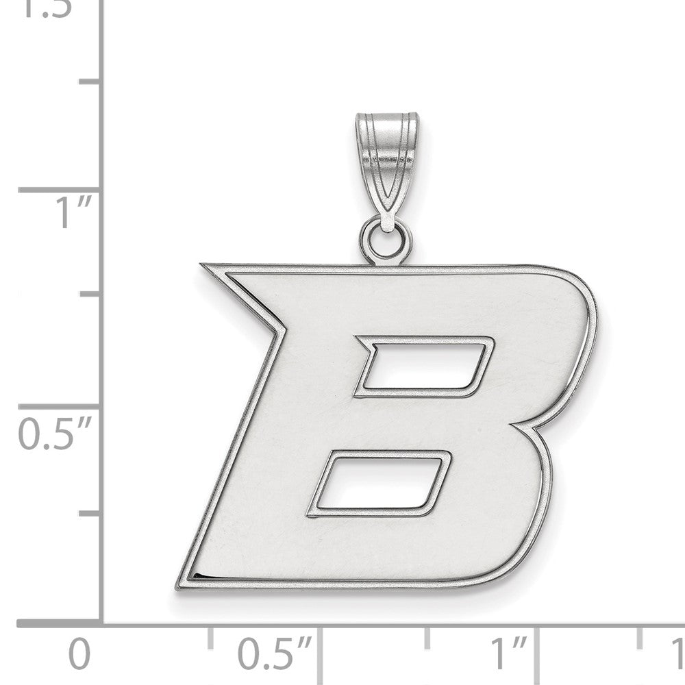 Sterling Silver Rhodium Plated Logoart Boise State University Letter B Large Pendant