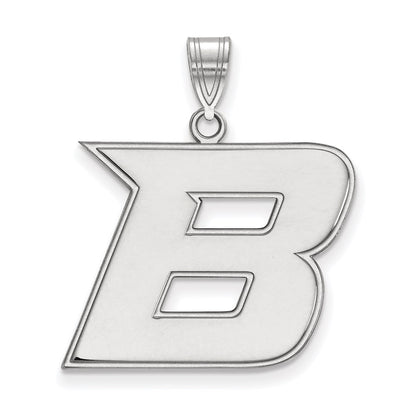 Sterling Silver Rhodium Plated Logoart Boise State University Letter B Large Pendant
