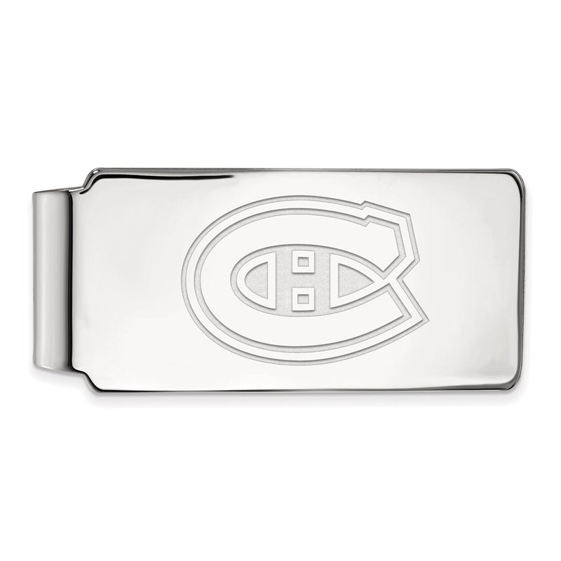 Sterling Silver Rhodium-Plated Nhl Logoart Montreal Canadiens Money Clip