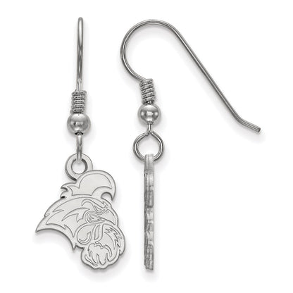 Sterling Silver Rhodium Plated Logoart Coastal Carolina University Chanticleer Small Dangle Wire Earrings