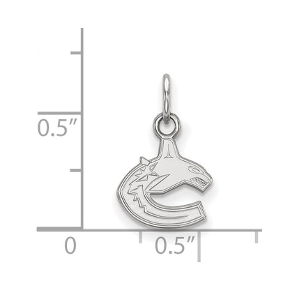 Sterling Silver Rhodium Plated Nhl Logoart Vancouver Canucks Extra Small Pendant