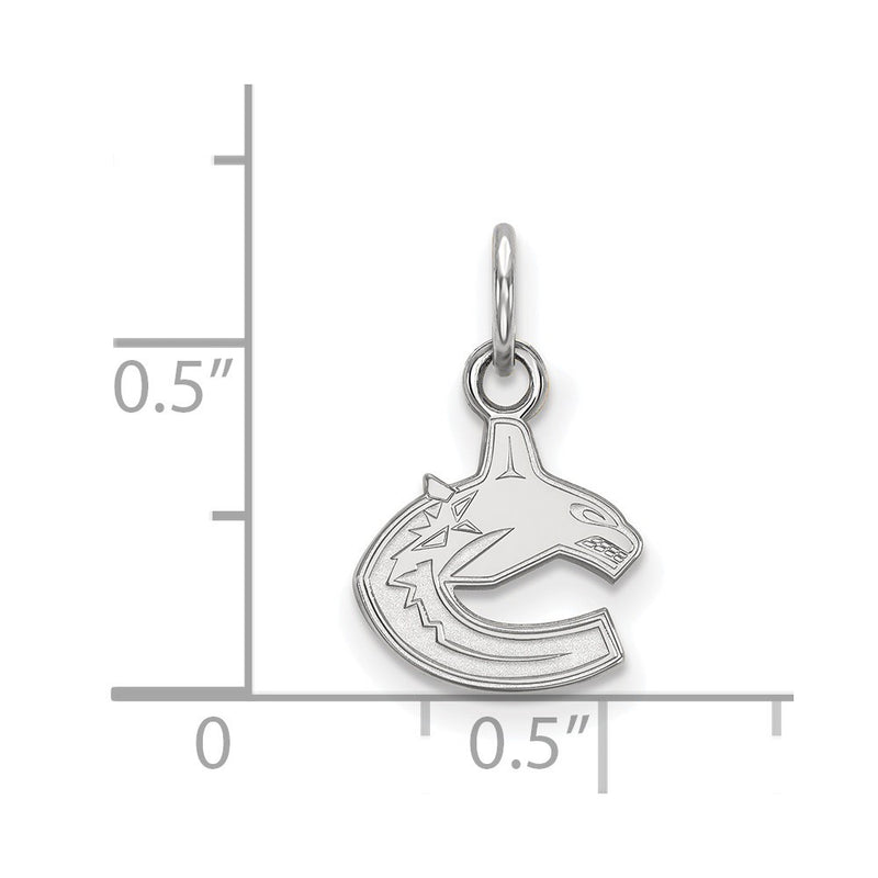 Sterling Silver Rhodium Plated Nhl Logoart Vancouver Canucks Extra Small Pendant