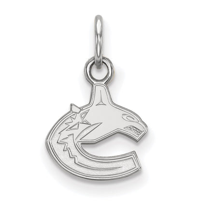 Sterling Silver Rhodium Plated Nhl Logoart Vancouver Canucks Extra Small Pendant