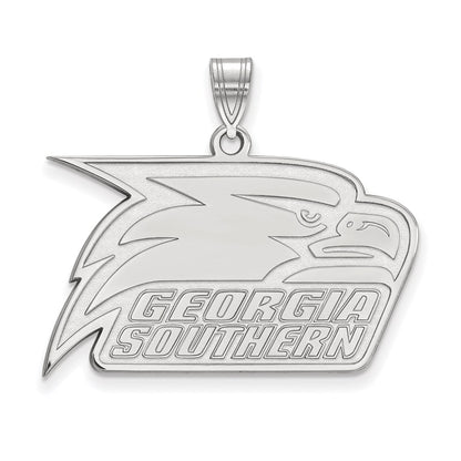 Sterling Silver Rhodium Plated Logoart Georgia Southern University Eagle Large Pendant