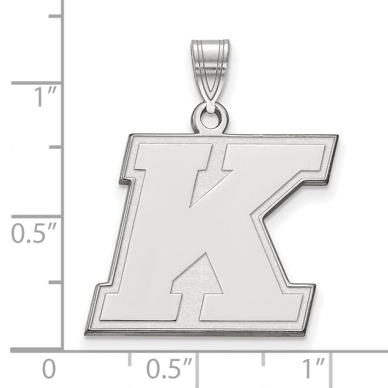 10K White Gold Logoart Kent State University Letter K Large Pendant