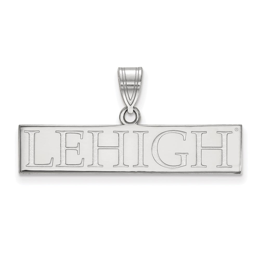 10K White Gold Logoart Lehigh University Large Bar Pendant