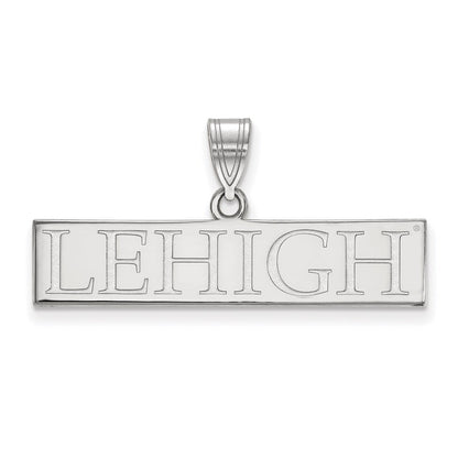 10K White Gold Logoart Lehigh University Large Bar Pendant