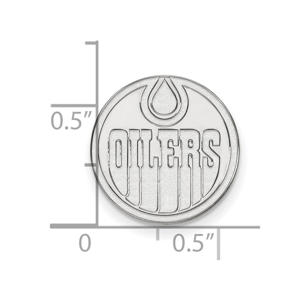 Sterling Silver Rhodium-Plated Nhl Logoart Edmonton Oilers Lapel Pin