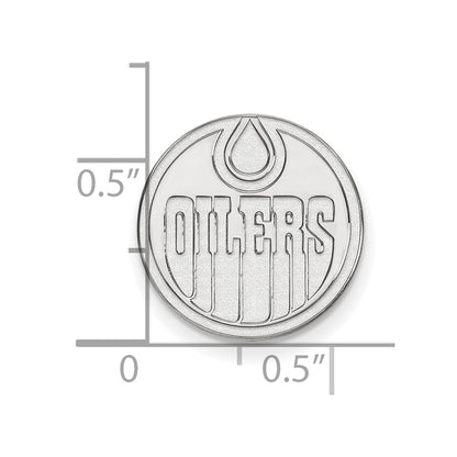 Sterling Silver Rhodium-Plated Nhl Logoart Edmonton Oilers Lapel Pin