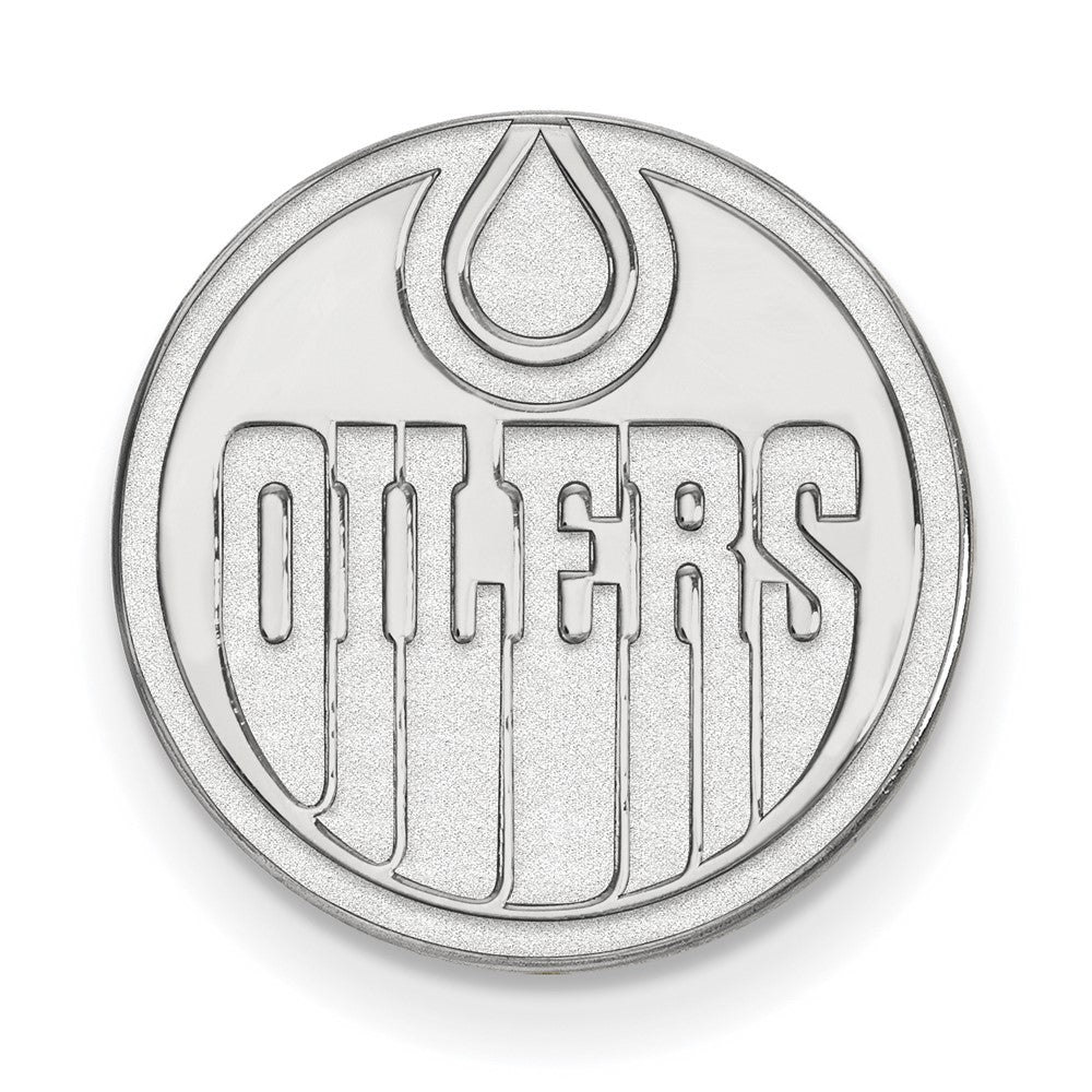 Sterling Silver Rhodium-Plated Nhl Logoart Edmonton Oilers Lapel Pin