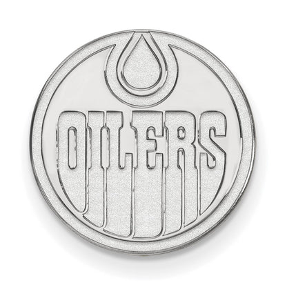 Sterling Silver Rhodium-Plated Nhl Logoart Edmonton Oilers Lapel Pin