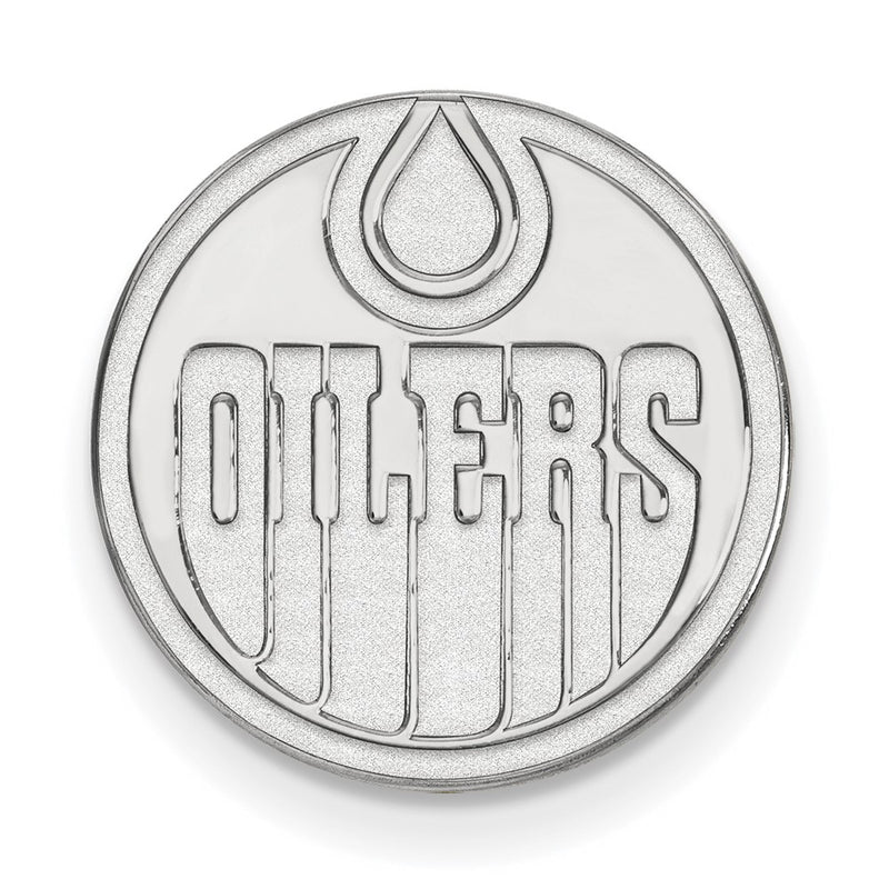 Sterling Silver Rhodium-Plated Nhl Logoart Edmonton Oilers Lapel Pin