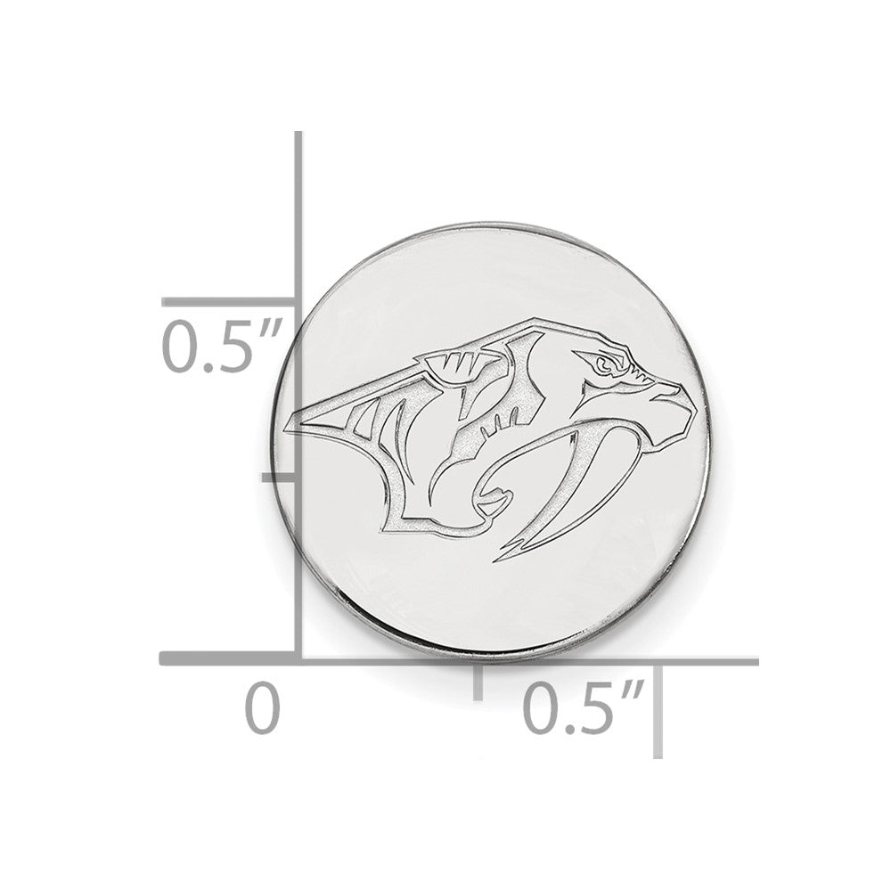 14K White Gold NHL LogoArt Nashville Predators Lapel Pin