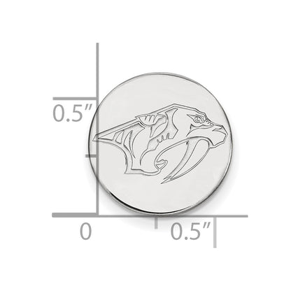 14K White Gold NHL LogoArt Nashville Predators Lapel Pin