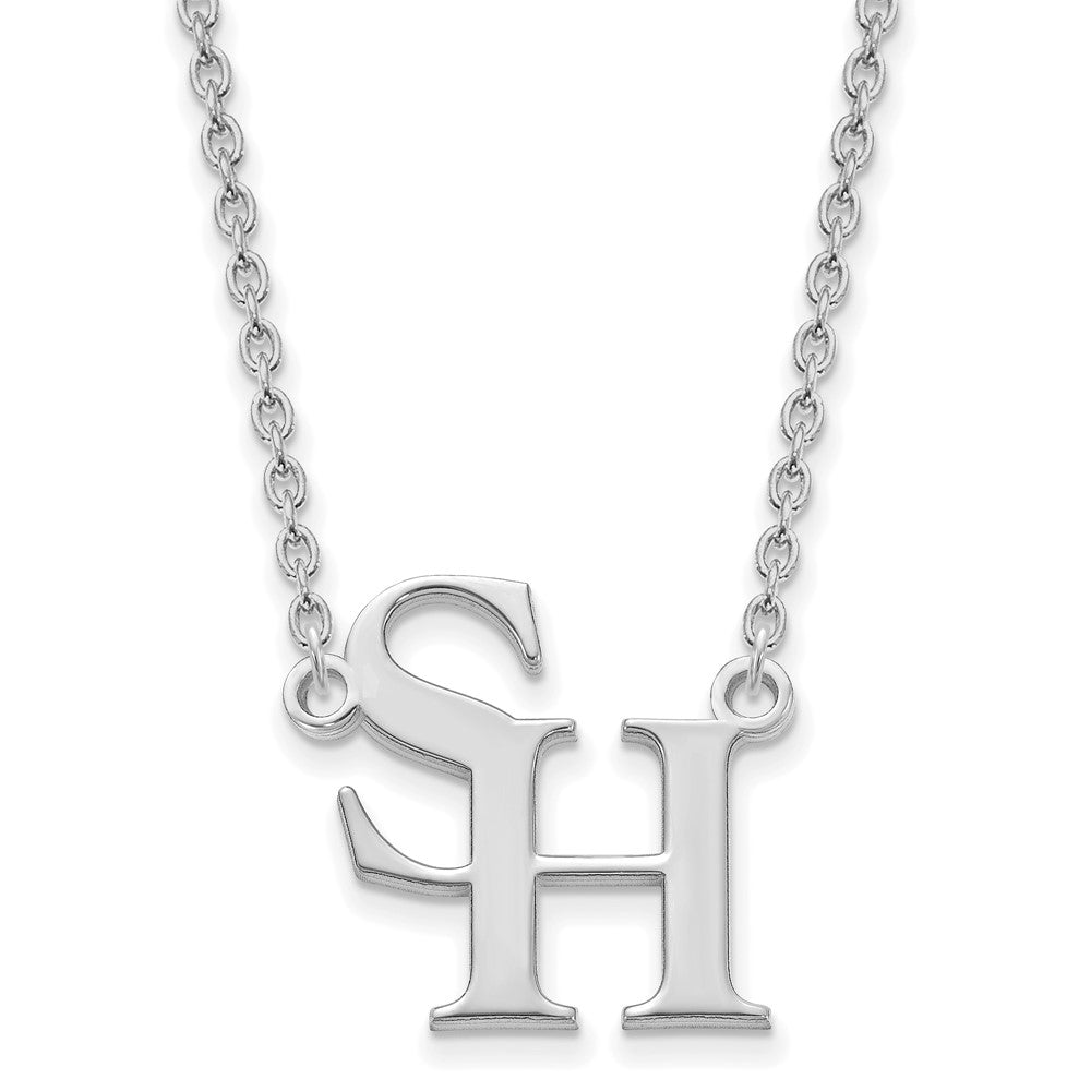 14K White Gold Logoart Sam Houston State University Large Pendant 18 Inch Necklace