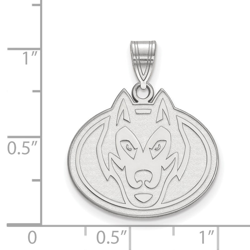 Sterling Silver Rhodium Plated Logoart St. Cloud State University Husky Large Pendant