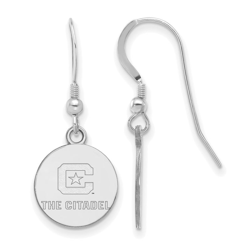 Sterling Silver Rh Plated Logoart The Citadel Small Dangle Earrings