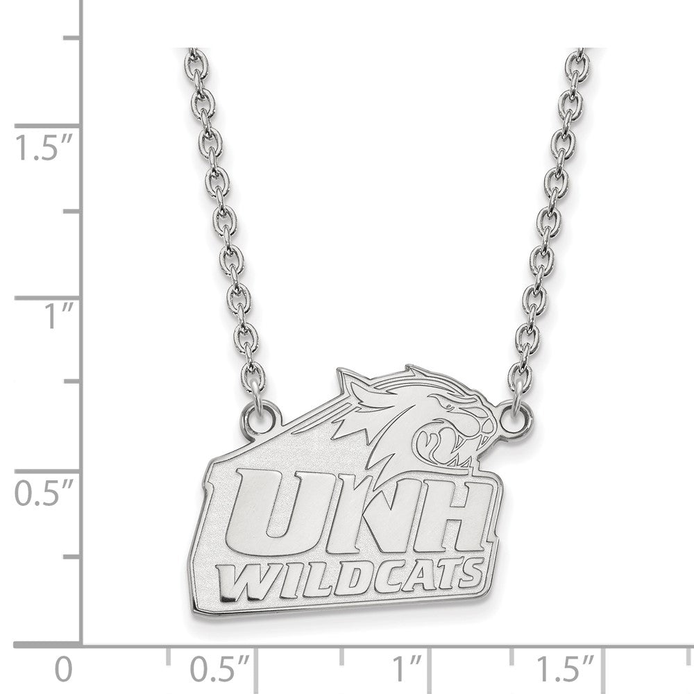 14K White Gold Logoart University Of New Hampshire Large Pendant 18 Inch Necklace