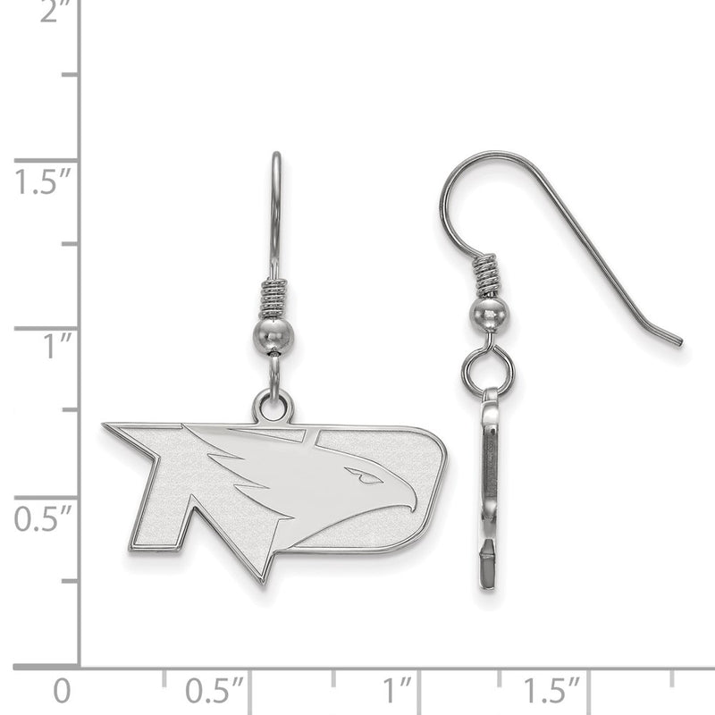 Sterling Silver Rhodium Plated Logoart University Of North Dakota Small Dangle Wire Earrings