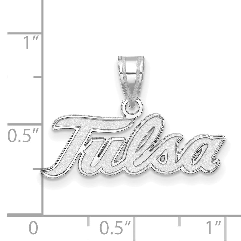 Sterling Silver Rhodium Plated Logoart University Of Tulsa T U Large Pendant