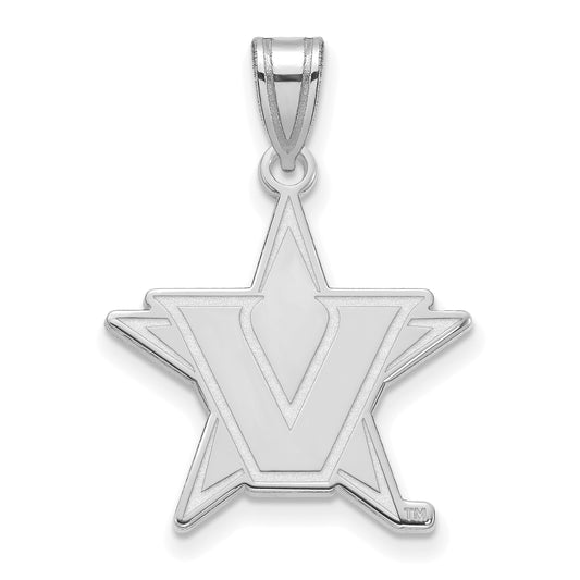 10K White Gold 10Kw Logoart Vanderbilt University Large Pendant