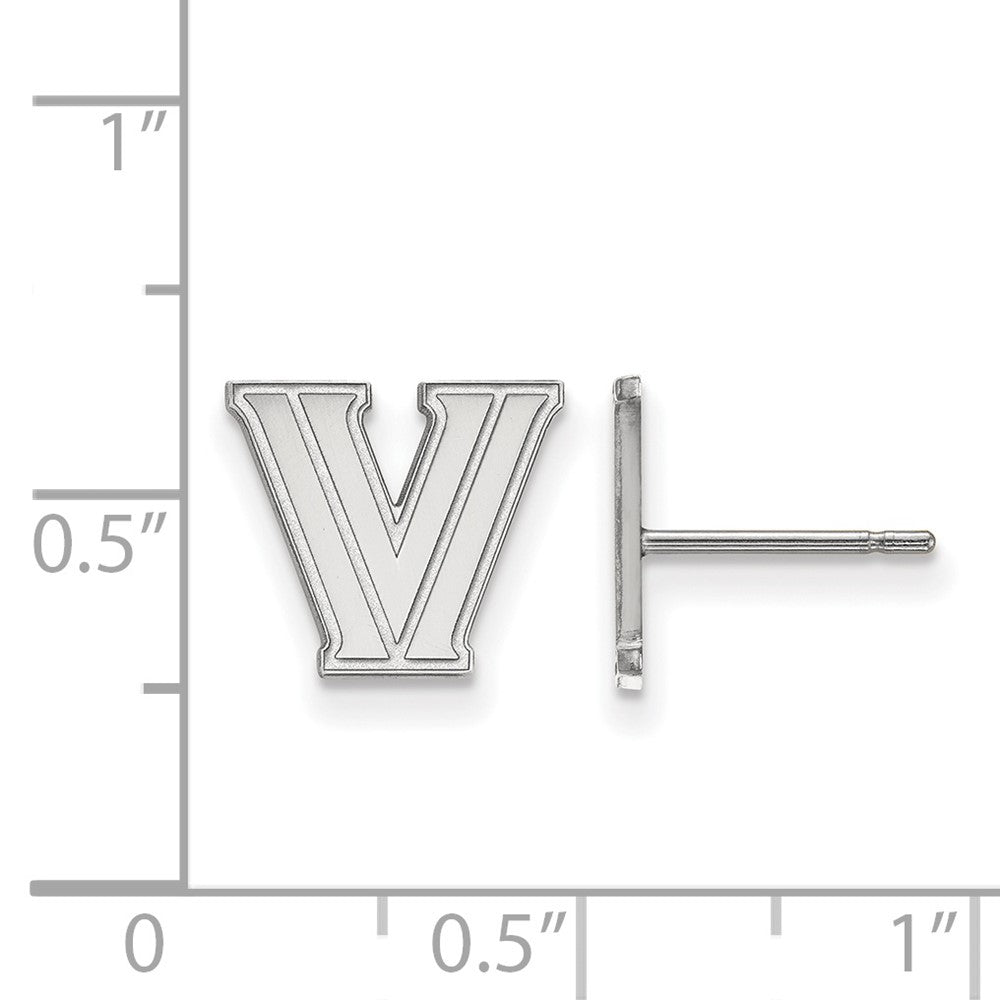 Sterling Silver Rhodium Plated Logoart Villanova University Letter V Extra Small Post Earrings