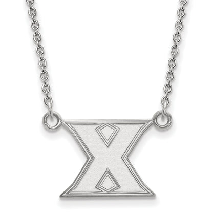 10K White Gold Logoart Xavier University Letter X Small Pendant 18 Inch Necklace